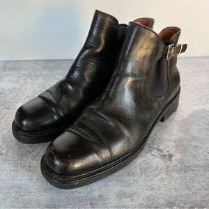 Vintage Cole Haan Chelsea Boots Buckle Black Leather 8.5